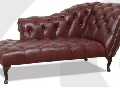 Chesterfield Liege Chaiselongues Couch Sofa Ledersofa Textil mit Kristallen NEU